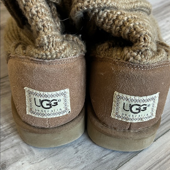 UGG Tan Knit Button Boots - Picture 6 of 6